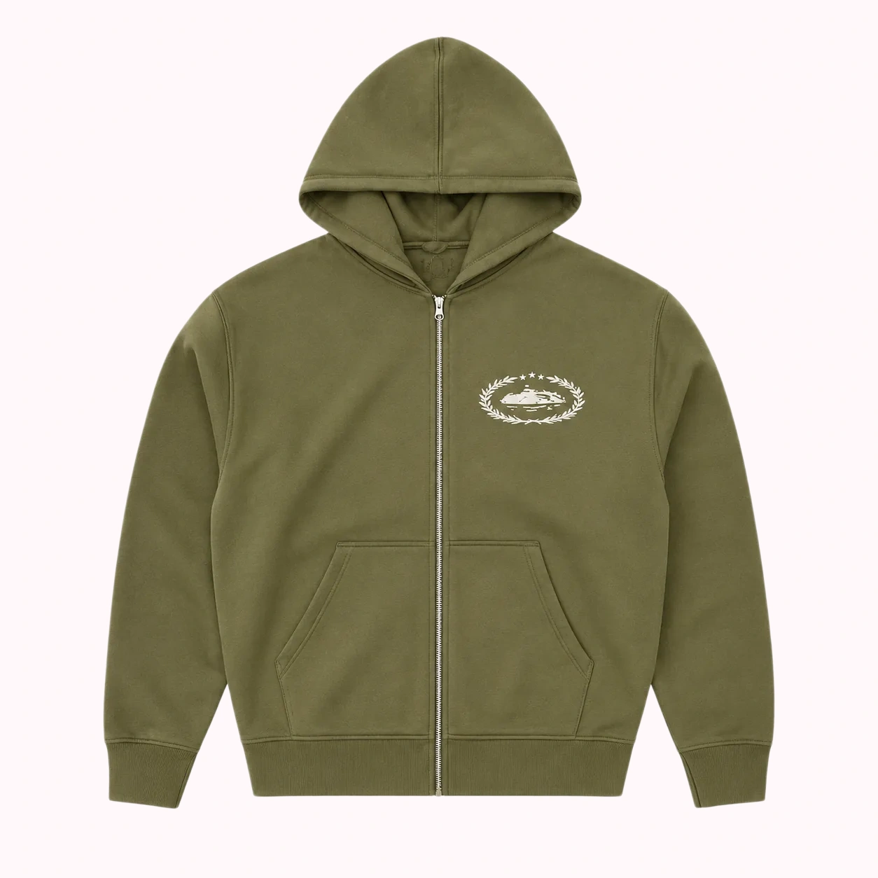 Olive Zip Hoodie
