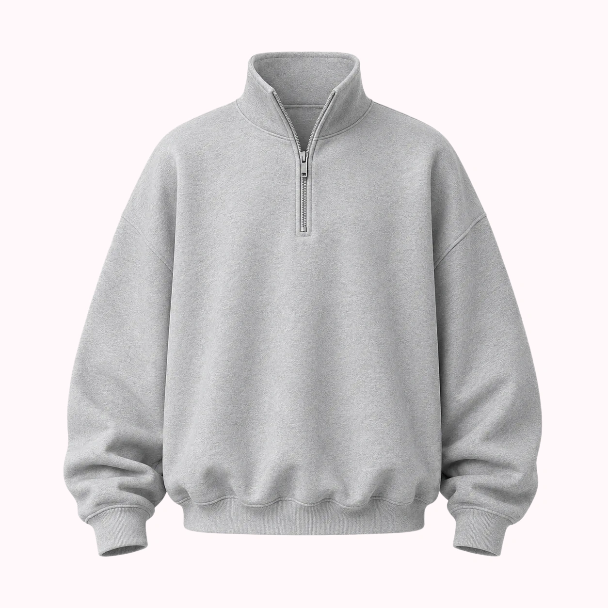 Grey Quarter-Zip Pullover