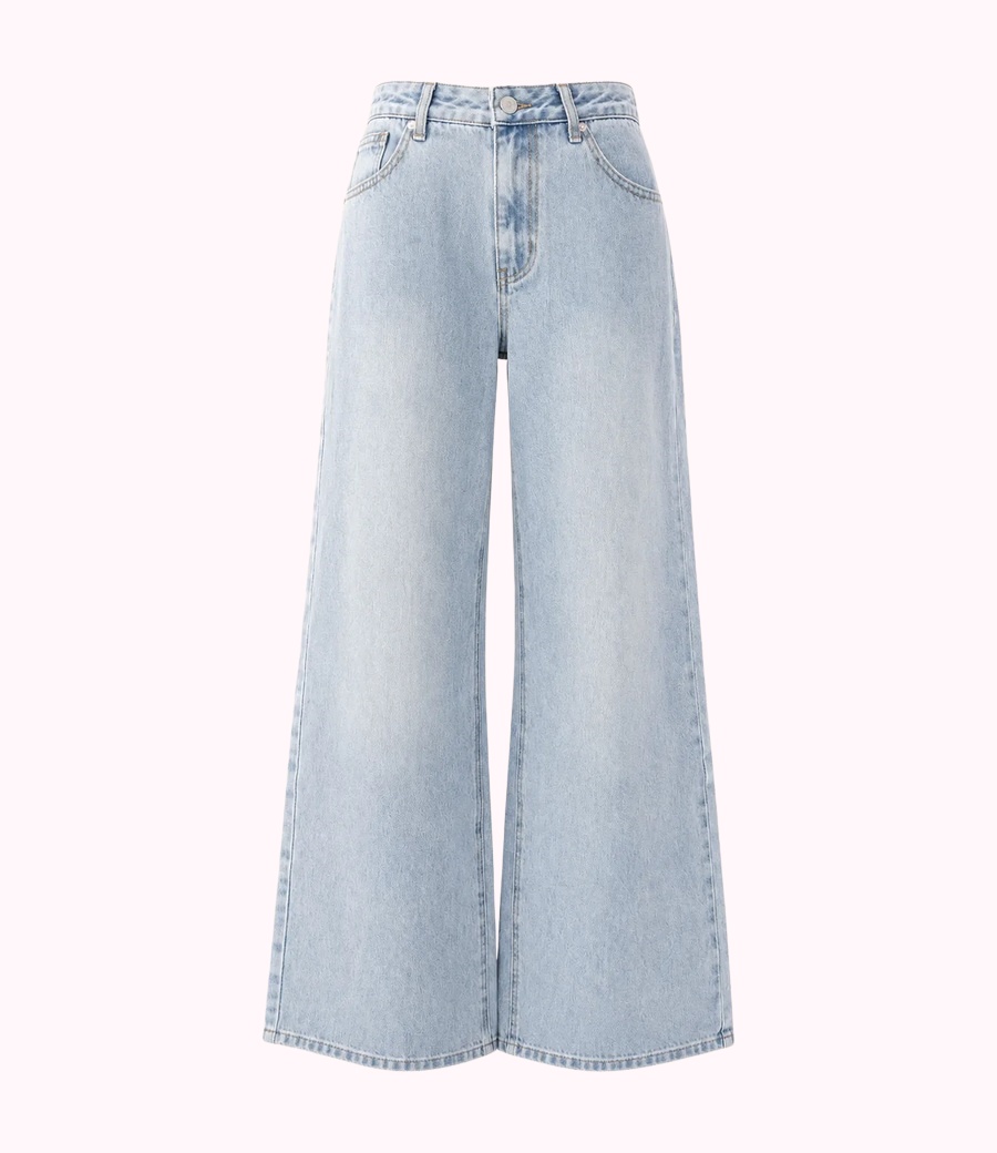 Light Wash Wide-Leg Jeans