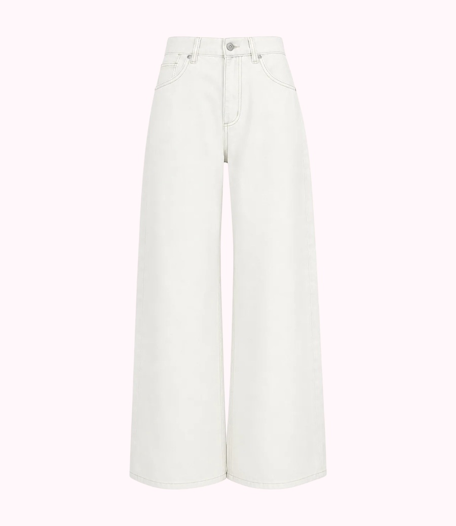 White Wide-Leg Jeans