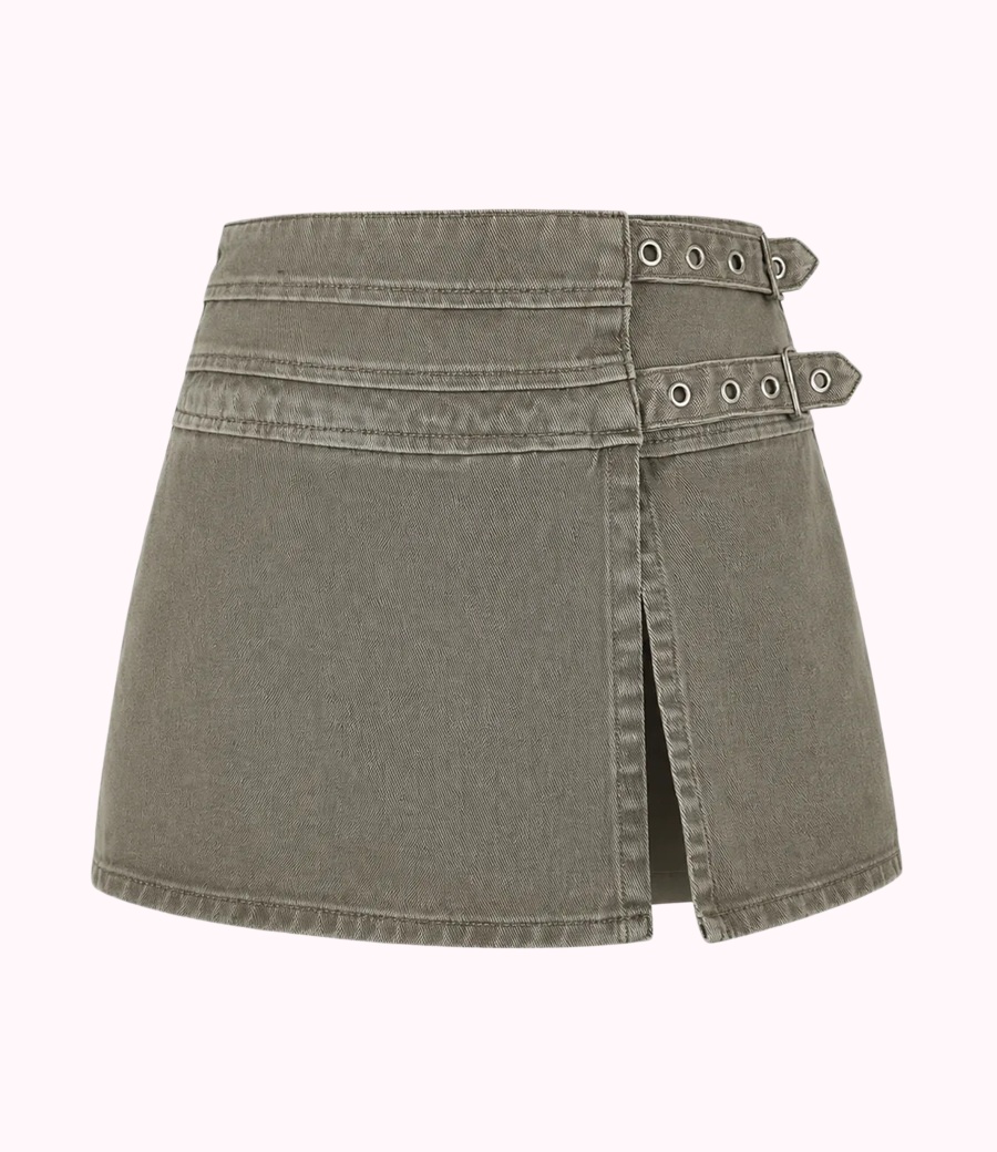 Wrap Denim Skort