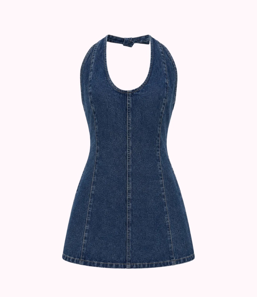 Denim Halter Dress