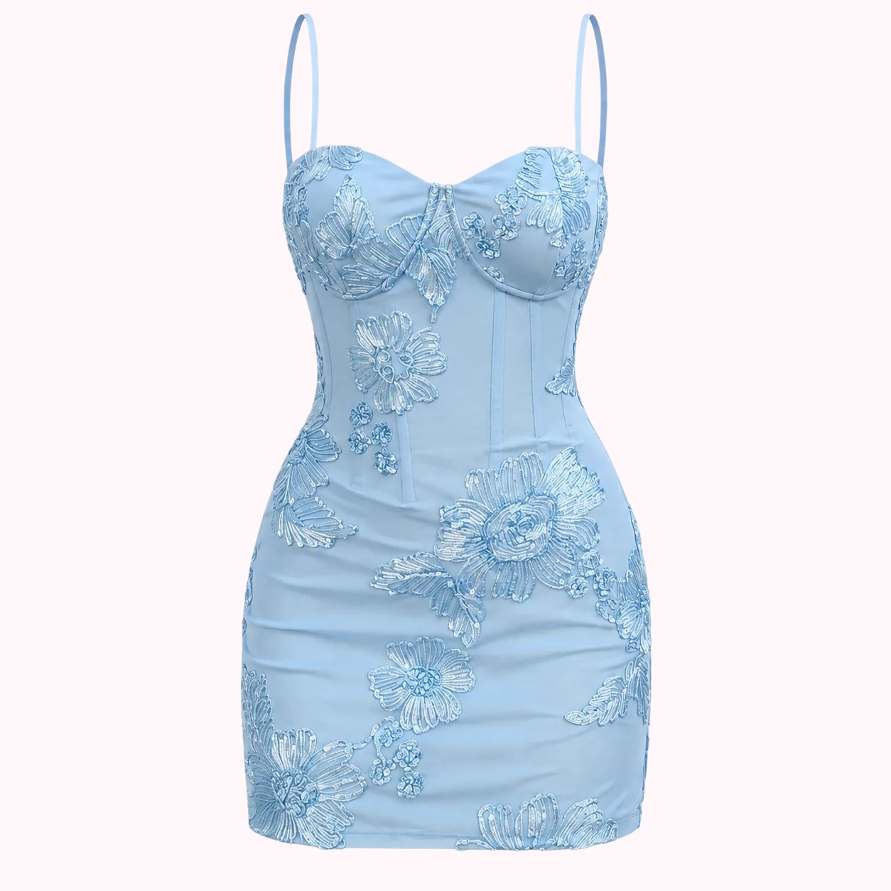 Blue Denim Corset Mini Dress