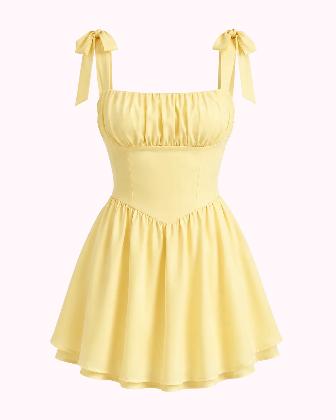 Butter Yellow Tie-Strap Dress