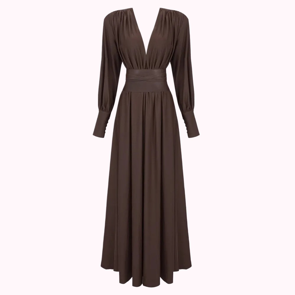 Espresso Wrap Maxi Dress