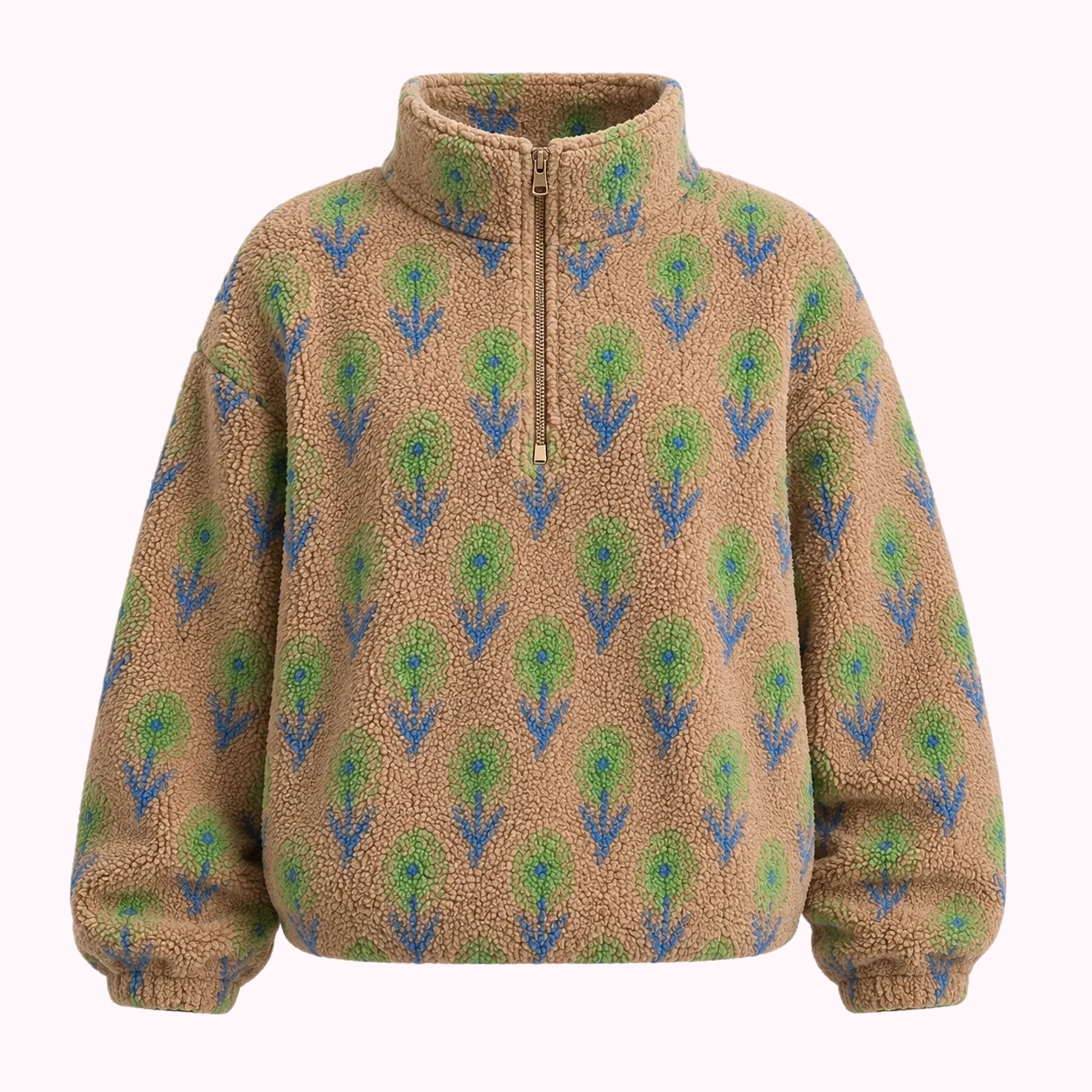 Patterned Knit Hoodie