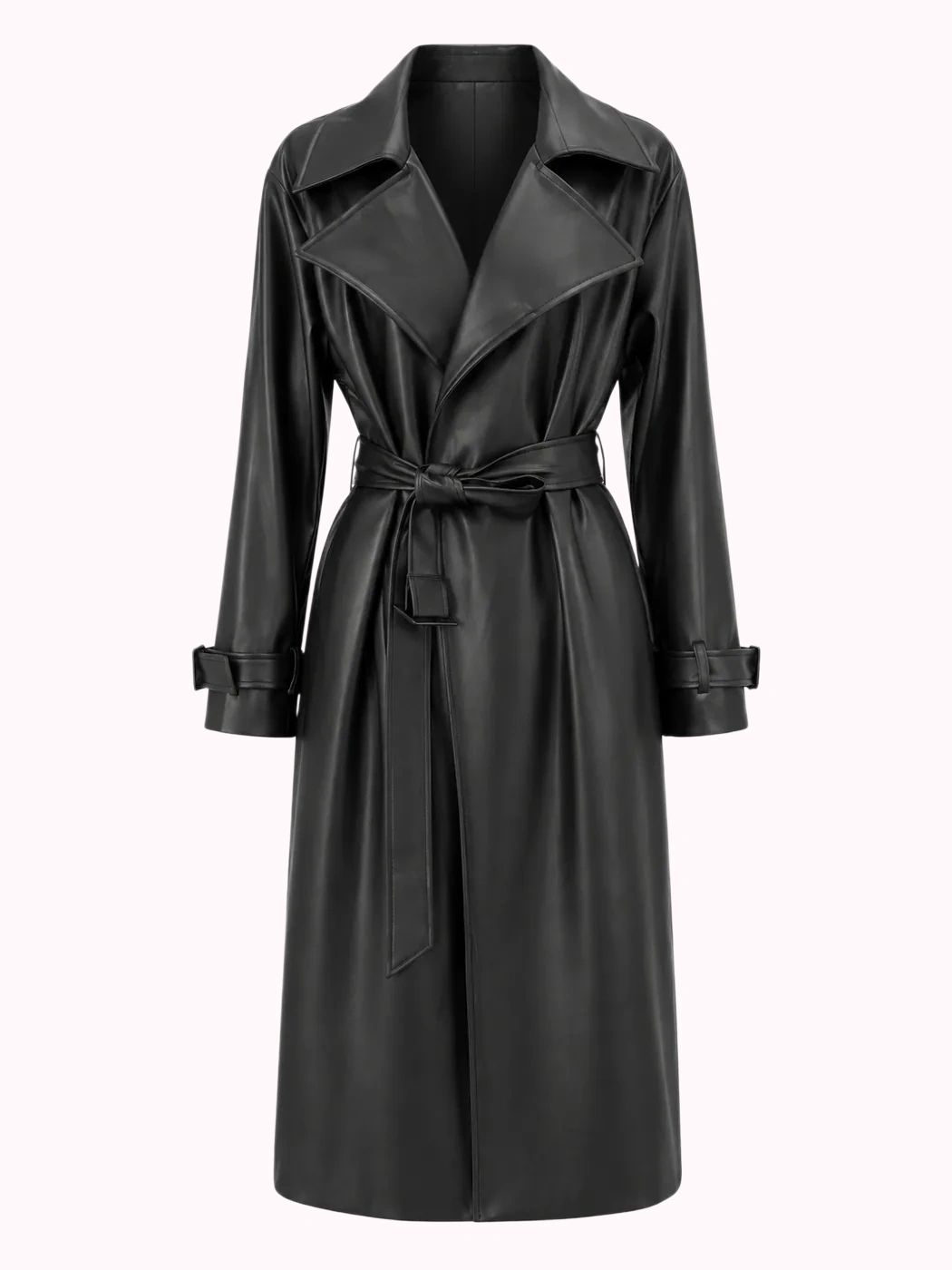 Long Leather Trench Coat