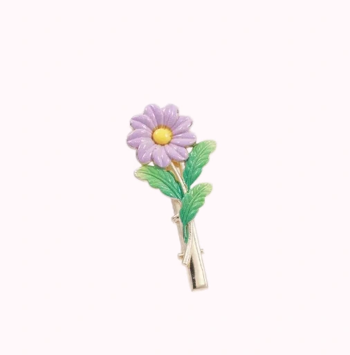 Purple Daisy Stem Brooch