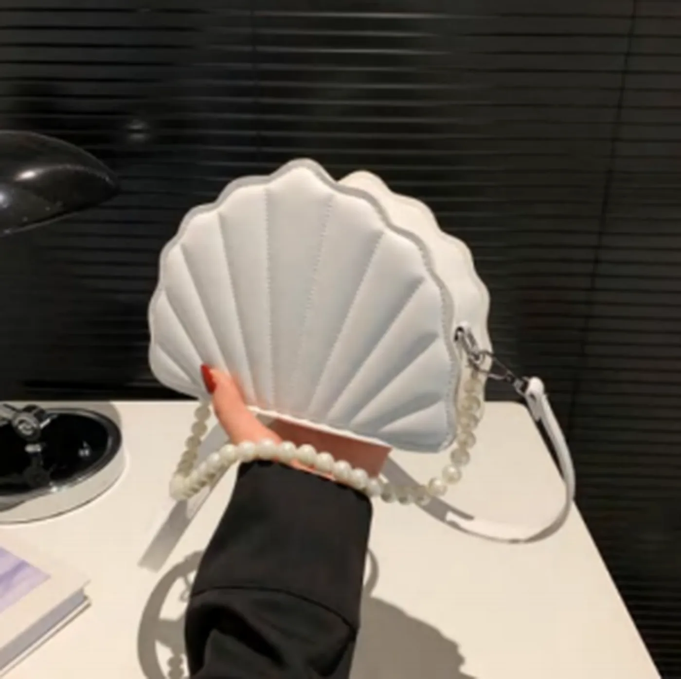 Shell Pleated Crossbody Bag