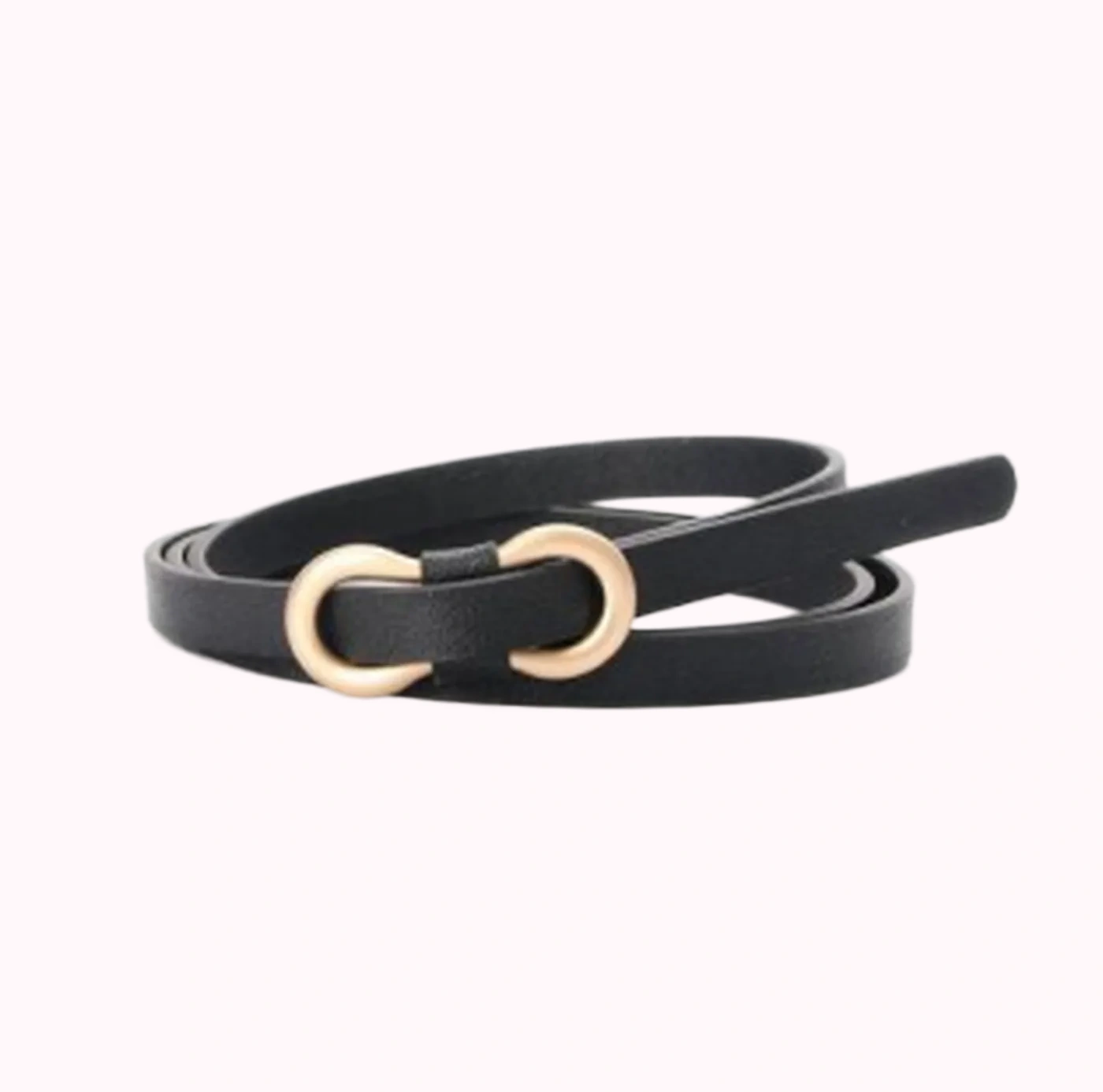 Black Slim Buckle Belt