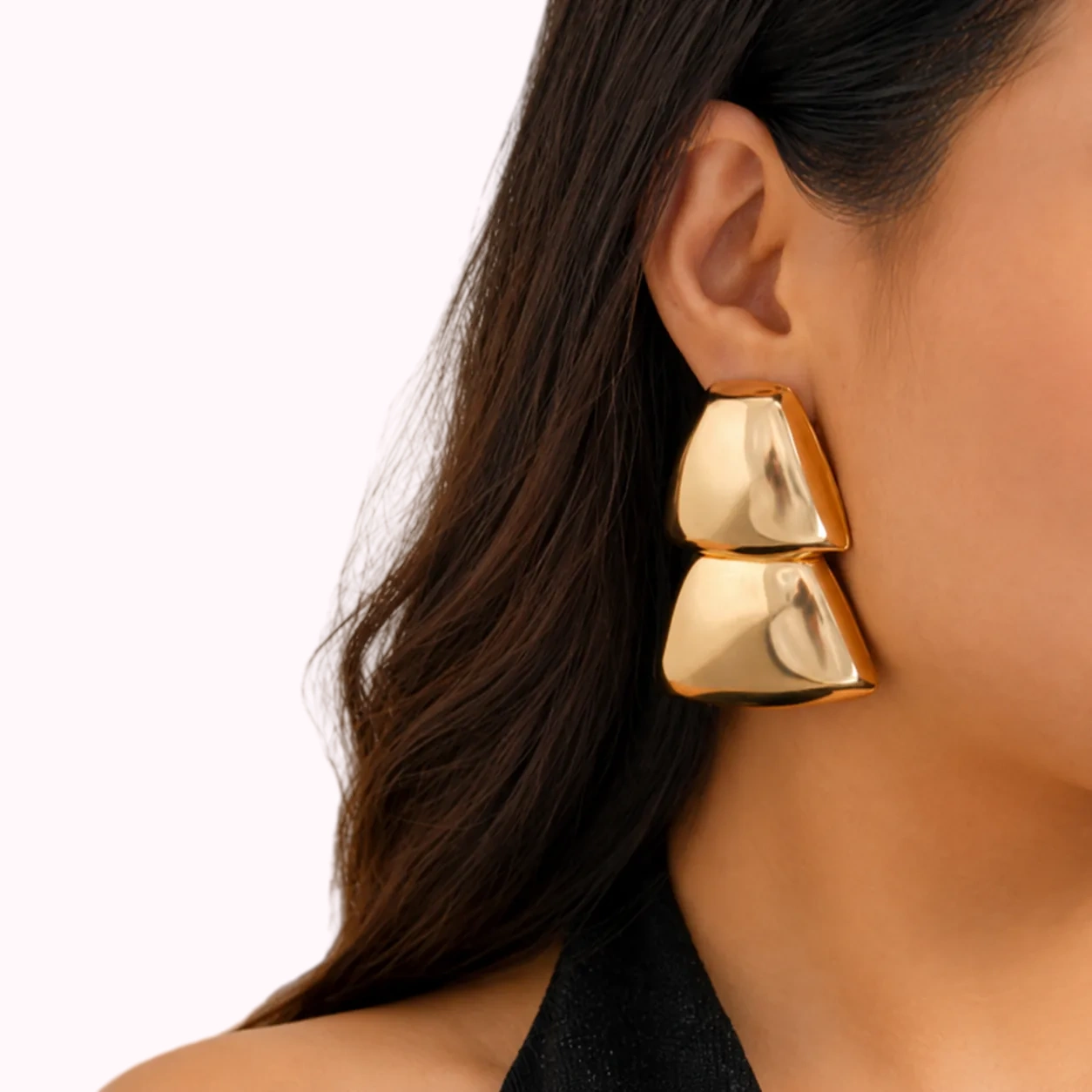 Gold Geometric Drop Earrings