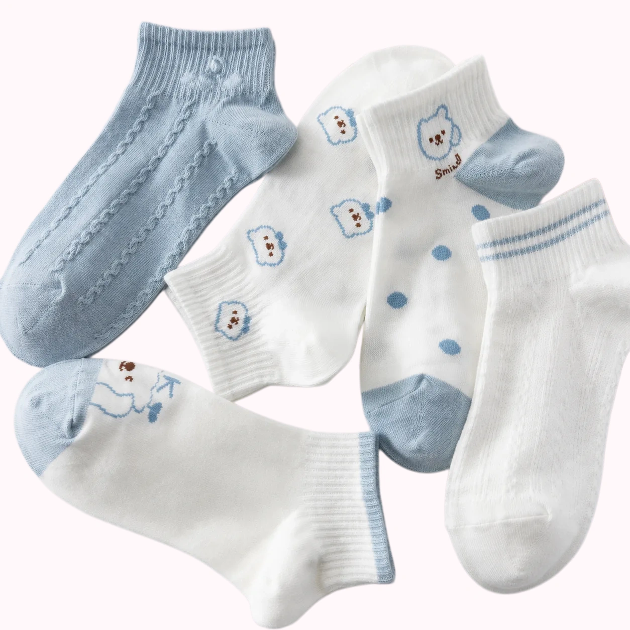 Blue Floral Sock Set