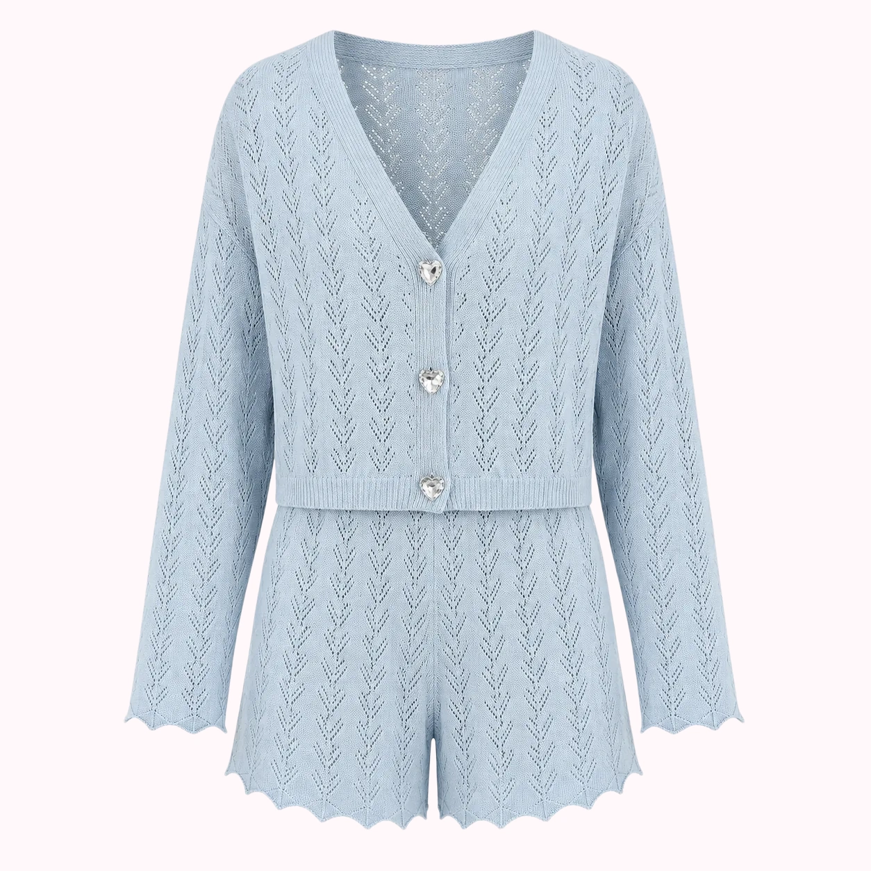Powder Blue Cable Knit Set