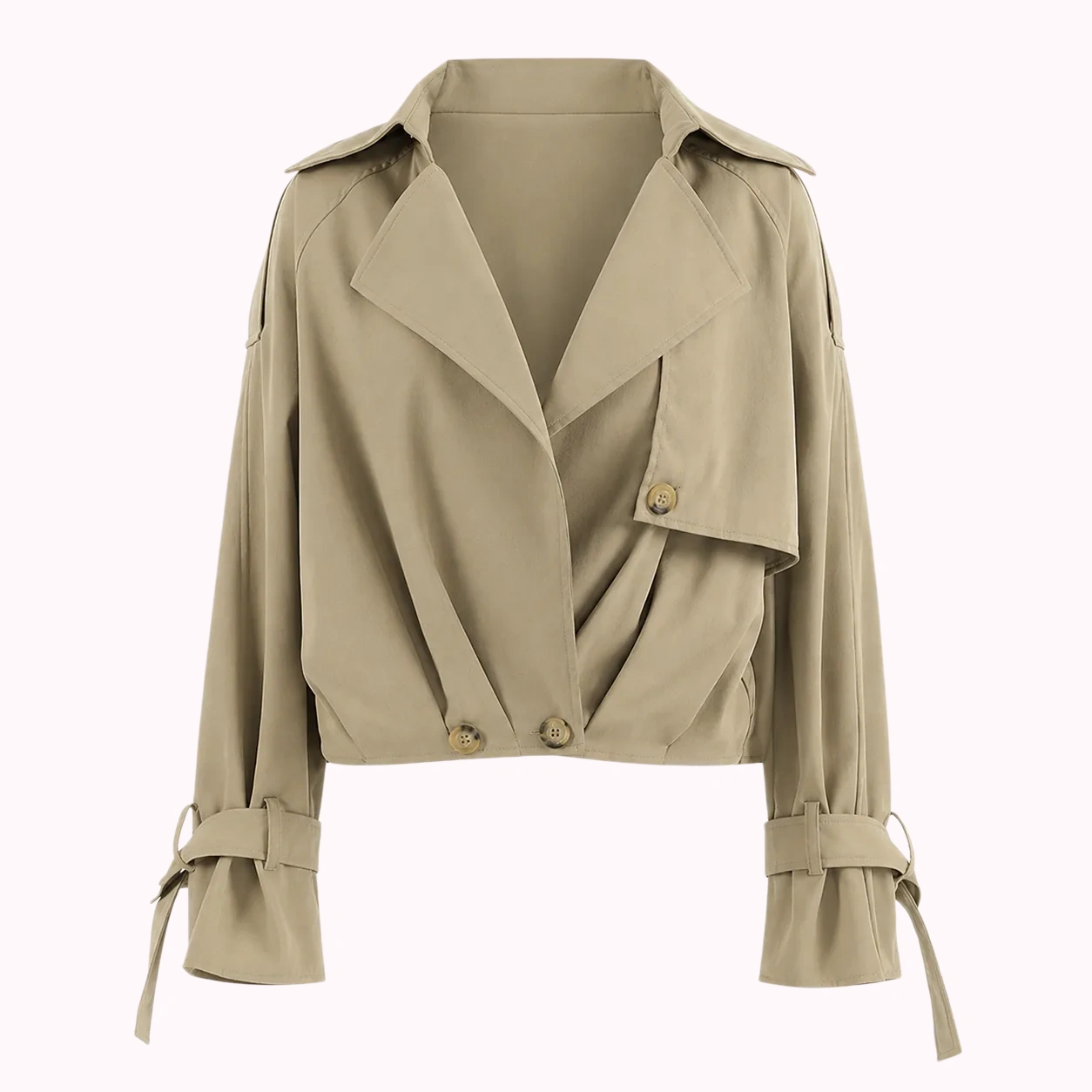 Beige Wrap Coat