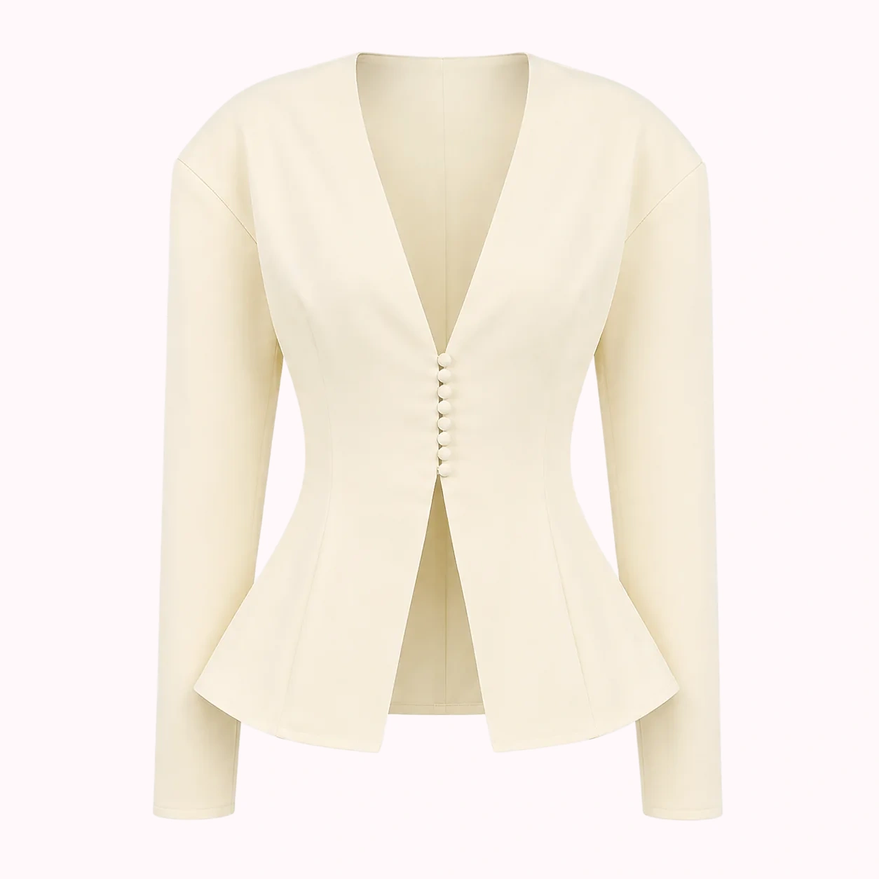 Cream Open-Front Cardigan