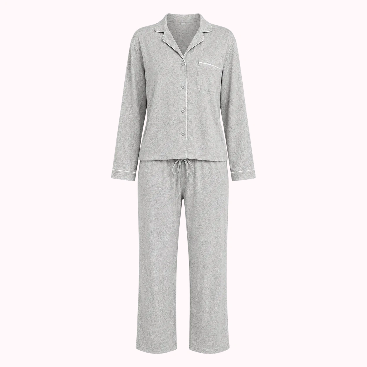 Grey Button Pajama Set