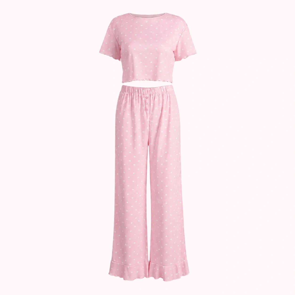 Pink Tee & Wide Leg Lounge Set