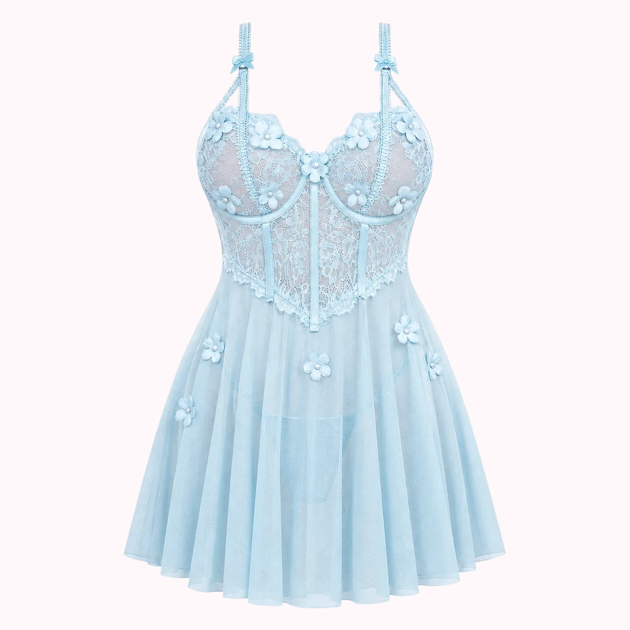 Blue Lace Cami Nightdress