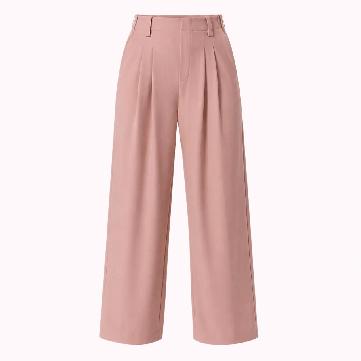 Dusty Pink Straight-Leg Pants