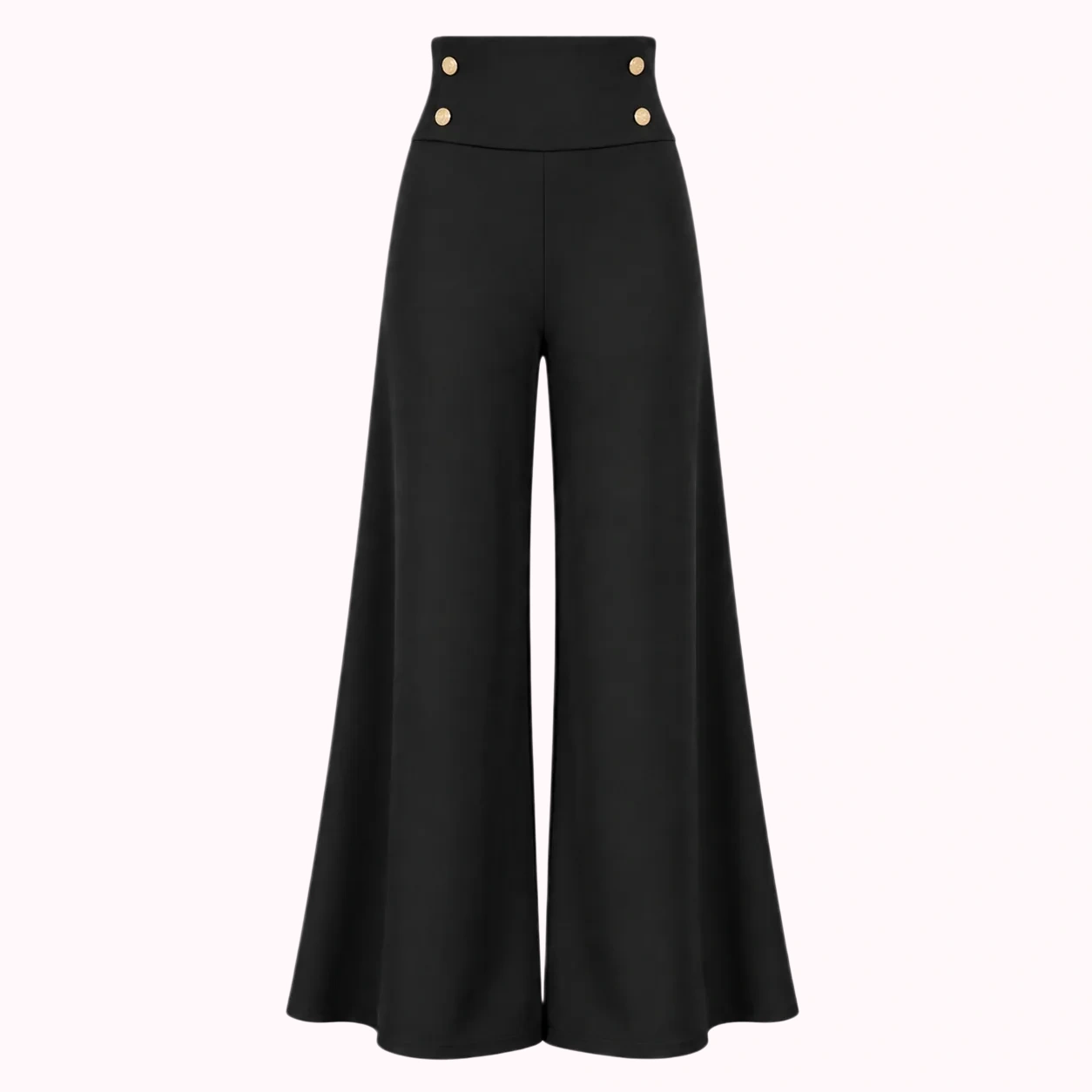 Black Button-Front Pants
