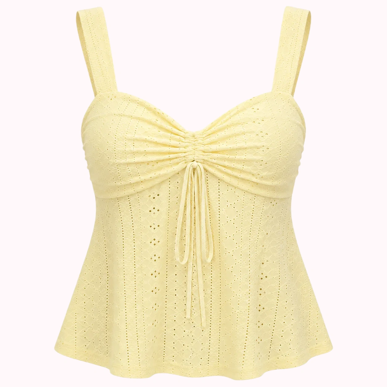 Soft Yellow Ruched Cami Top