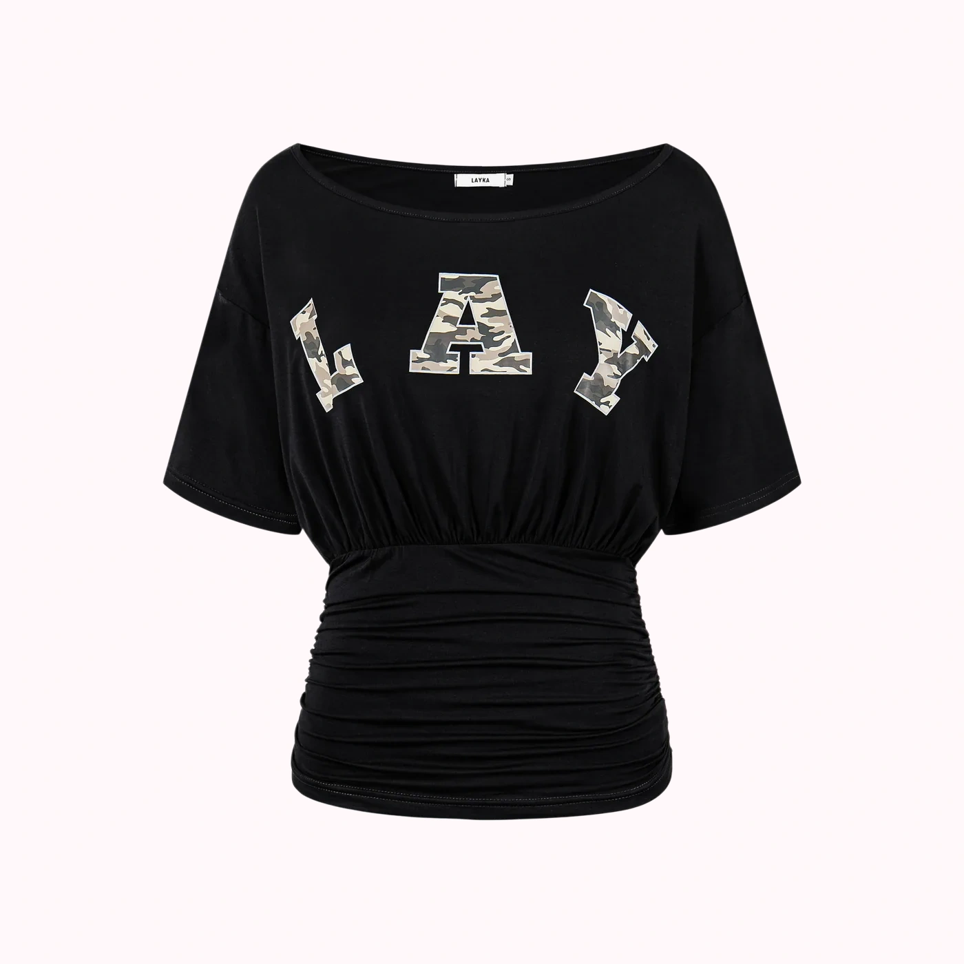 Black Graphic Cinched Tee